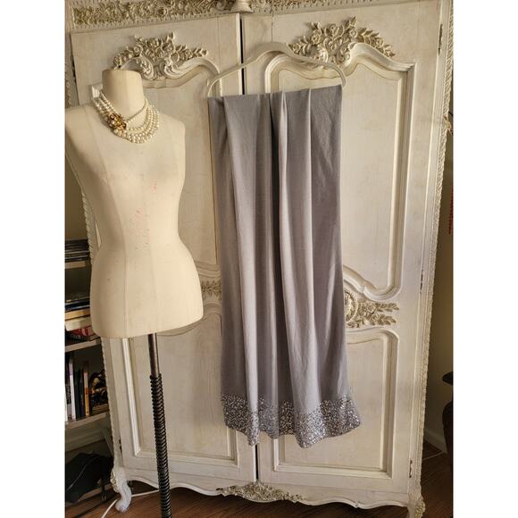 Vintage Joan Boyce Gray Embellished Dressy Scarf/wrap 90"x40" NWOT - Picture 7 of 9